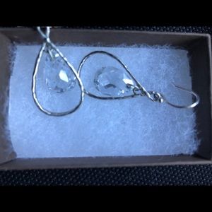 Silpada .925 Harbor Lights Teardrop CZ Earrings